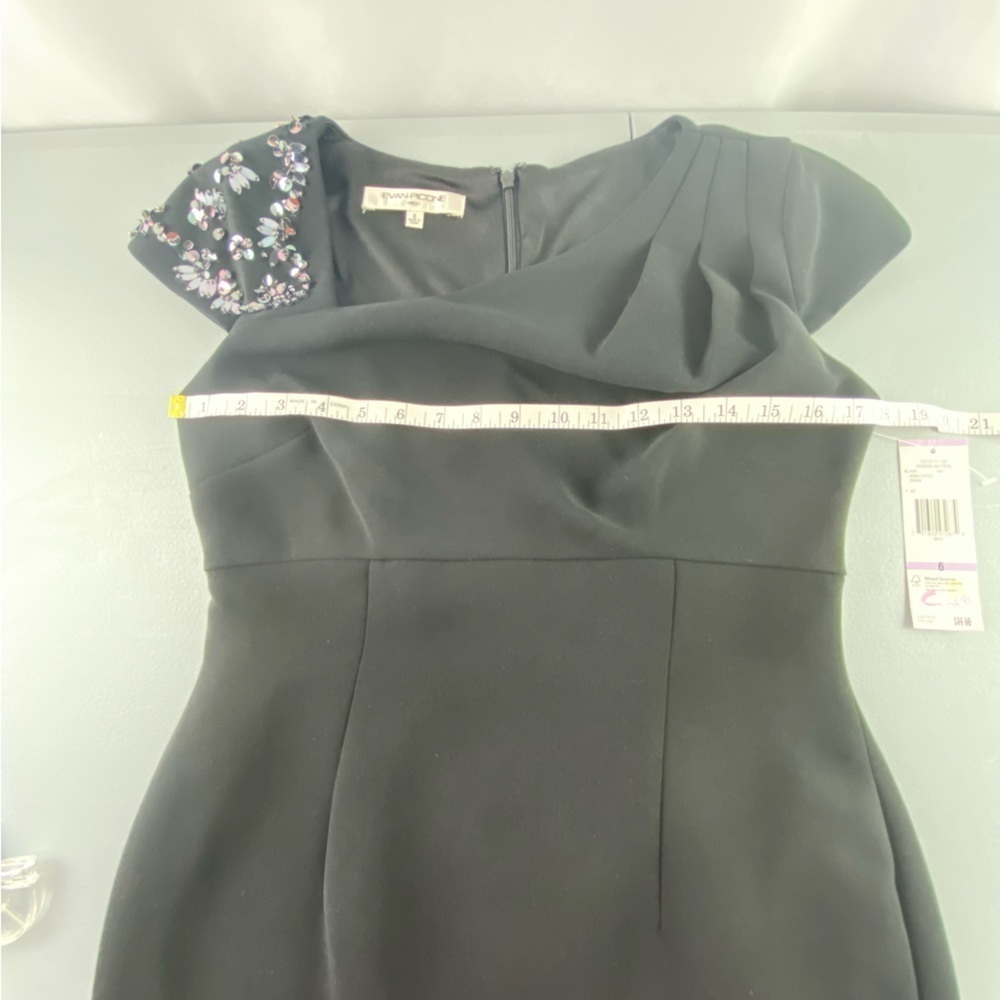 NWT Evan Picone LBD Modern Matters with sparkling shoulder rhinestones, 6 - Picture 11 of 14